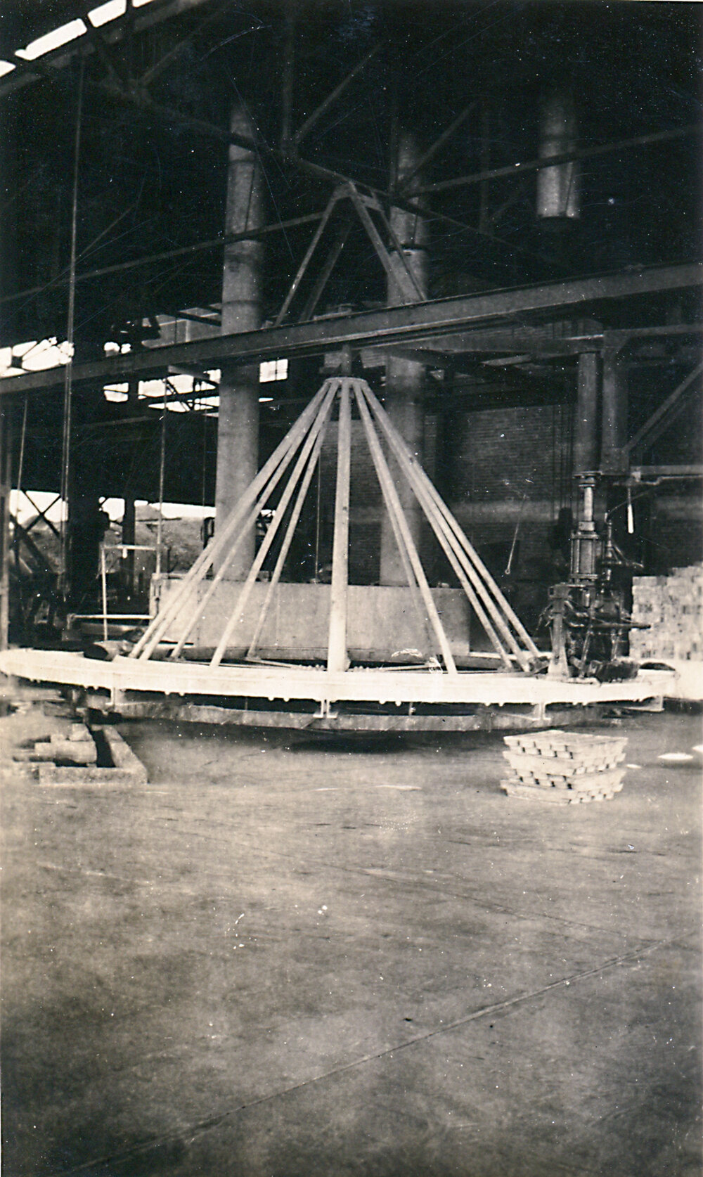 Lead casting wheel at Lead Smelter, Mount Isa Mines, c.1931