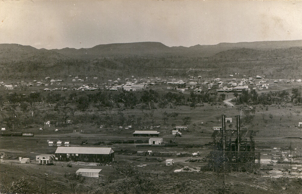 Mines Power Station under construction and Townside, c.1929