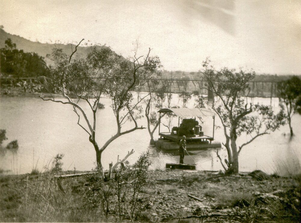 Return water pumps at Tailings Dam, Mount Isa Mines, c.1932