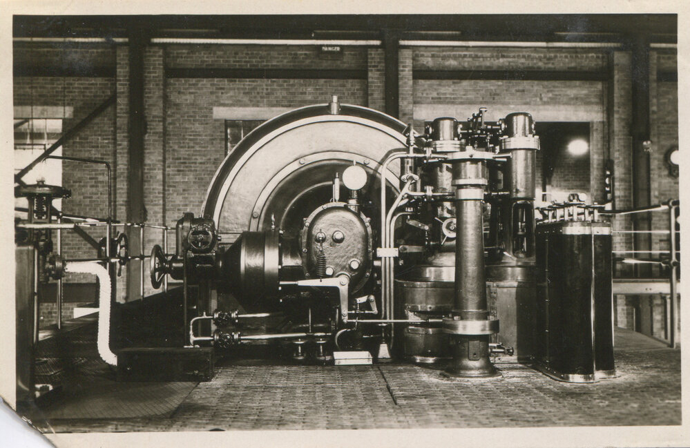 Turbine end of No 1 Generator Mines Power Station, c.1932