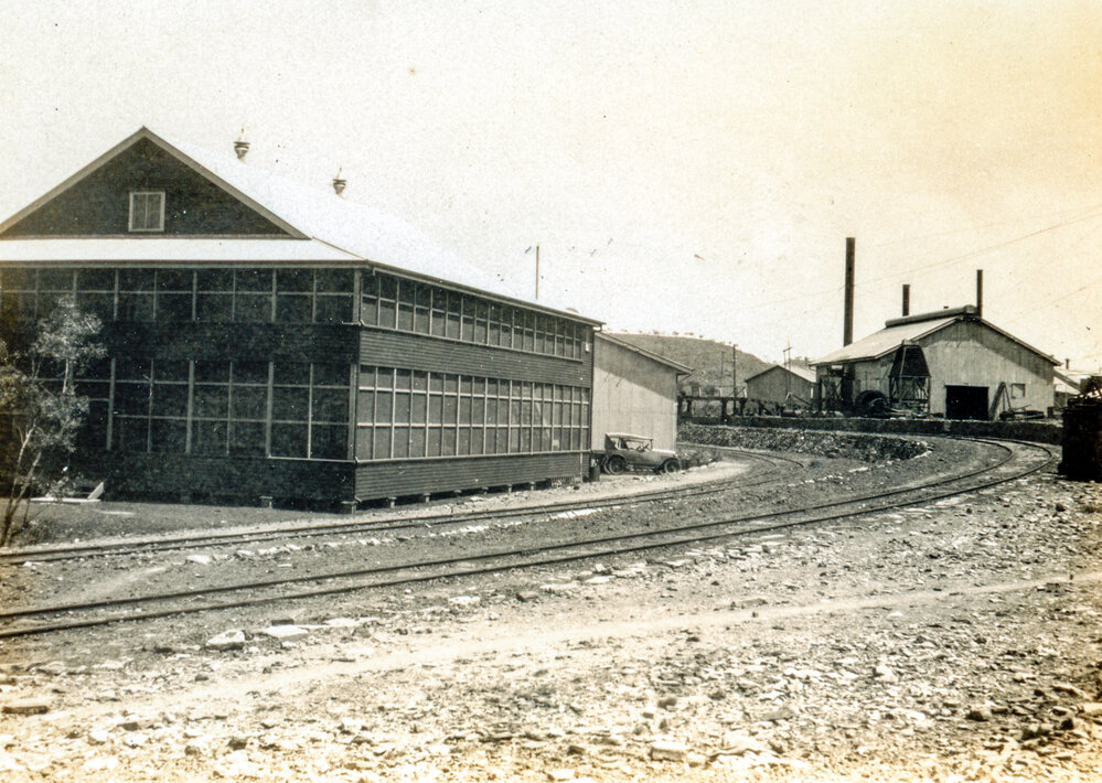 Engineering building at Man and Supply Area, Mount Isa Mines, c.1930 