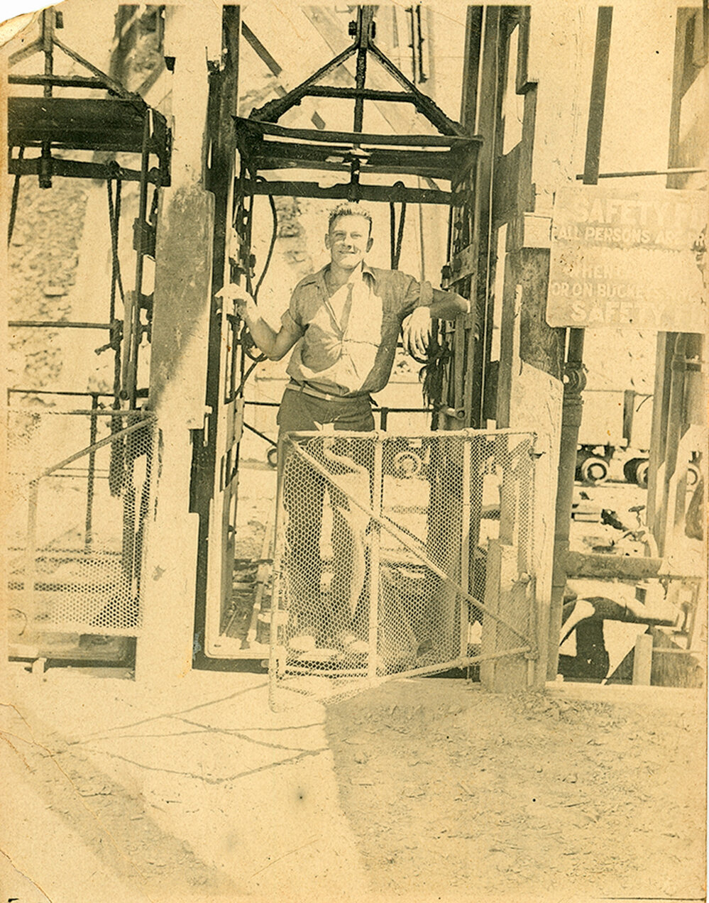 Cage for personnel, Mount Isa Mines, c.1930