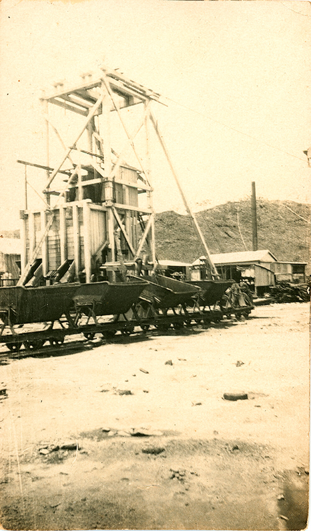 Man and Supply Shaft sinking Headframe, Mount Isa Mines, c.1930