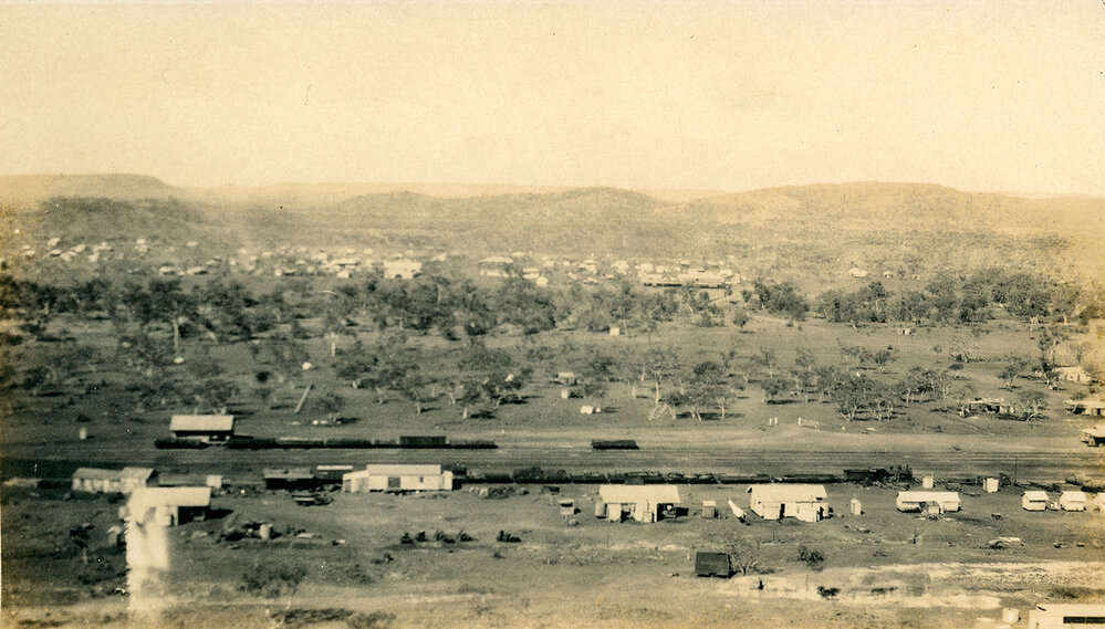 Panorama of township, Townside, c.1930