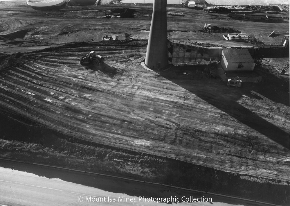 Lead Stack under construction, Mount Isa Mines, c.1977