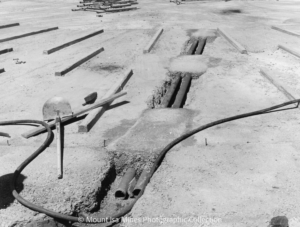 Lead Stack under construction, Mount Isa Mines, September 1977