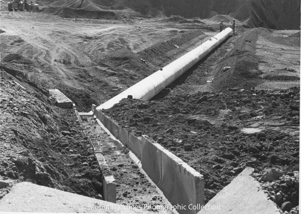 Lead Stack under construction, Mount Isa Mines, c.1977