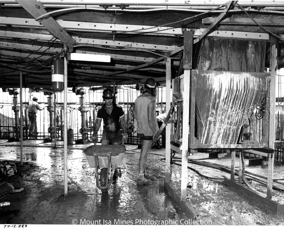 Lead Stack under construction, Mount Isa Mines, December 1977