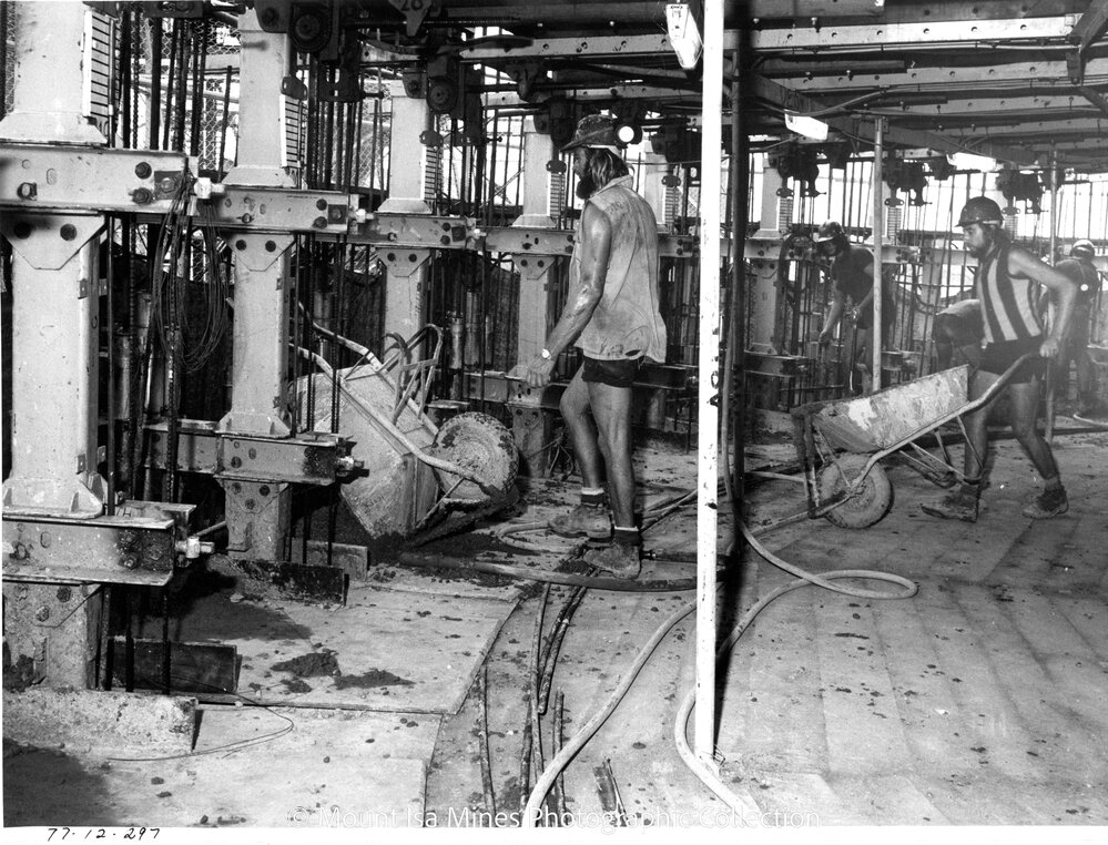 Lead Stack under construction, Mount Isa Mines, December 1977