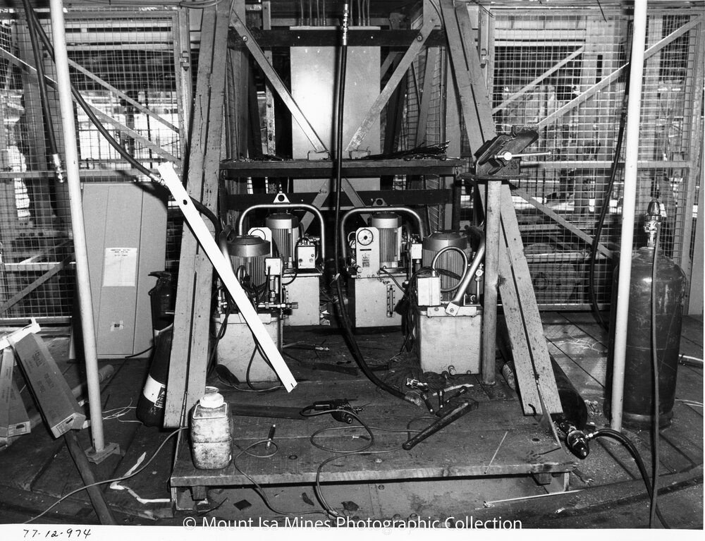 Lead Stack under construction, Mount Isa Mines, December 1977