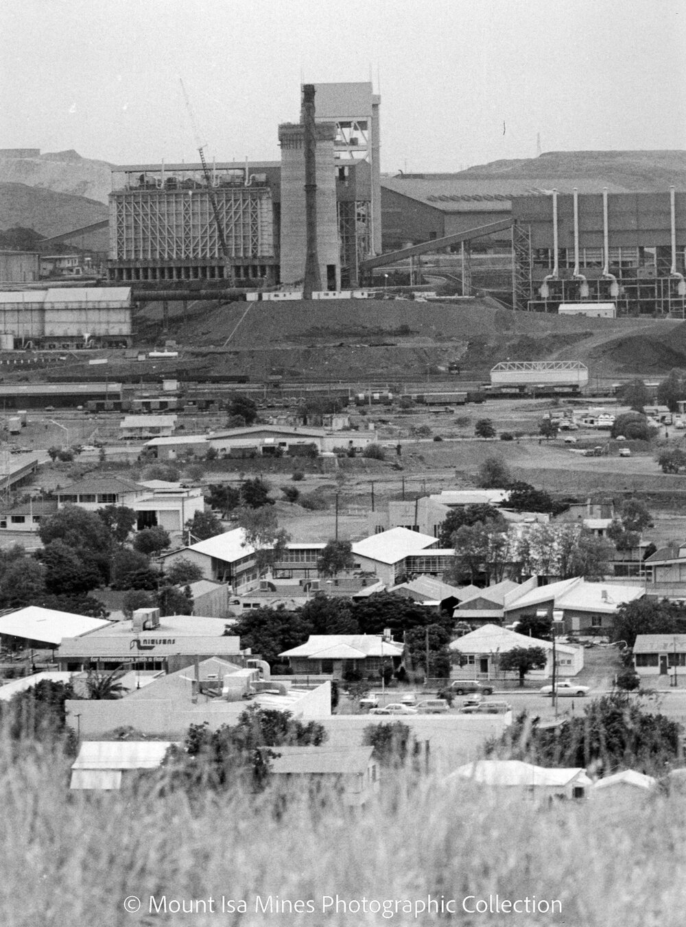Lead Stack under construction, Mount Isa Mines, January 1978