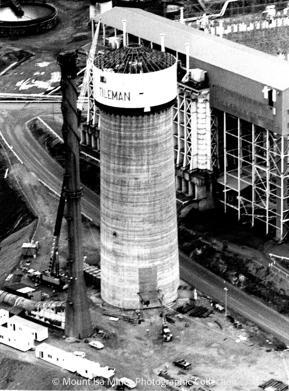 Lead Stack under construction, Mount Isa Mines, c.1978