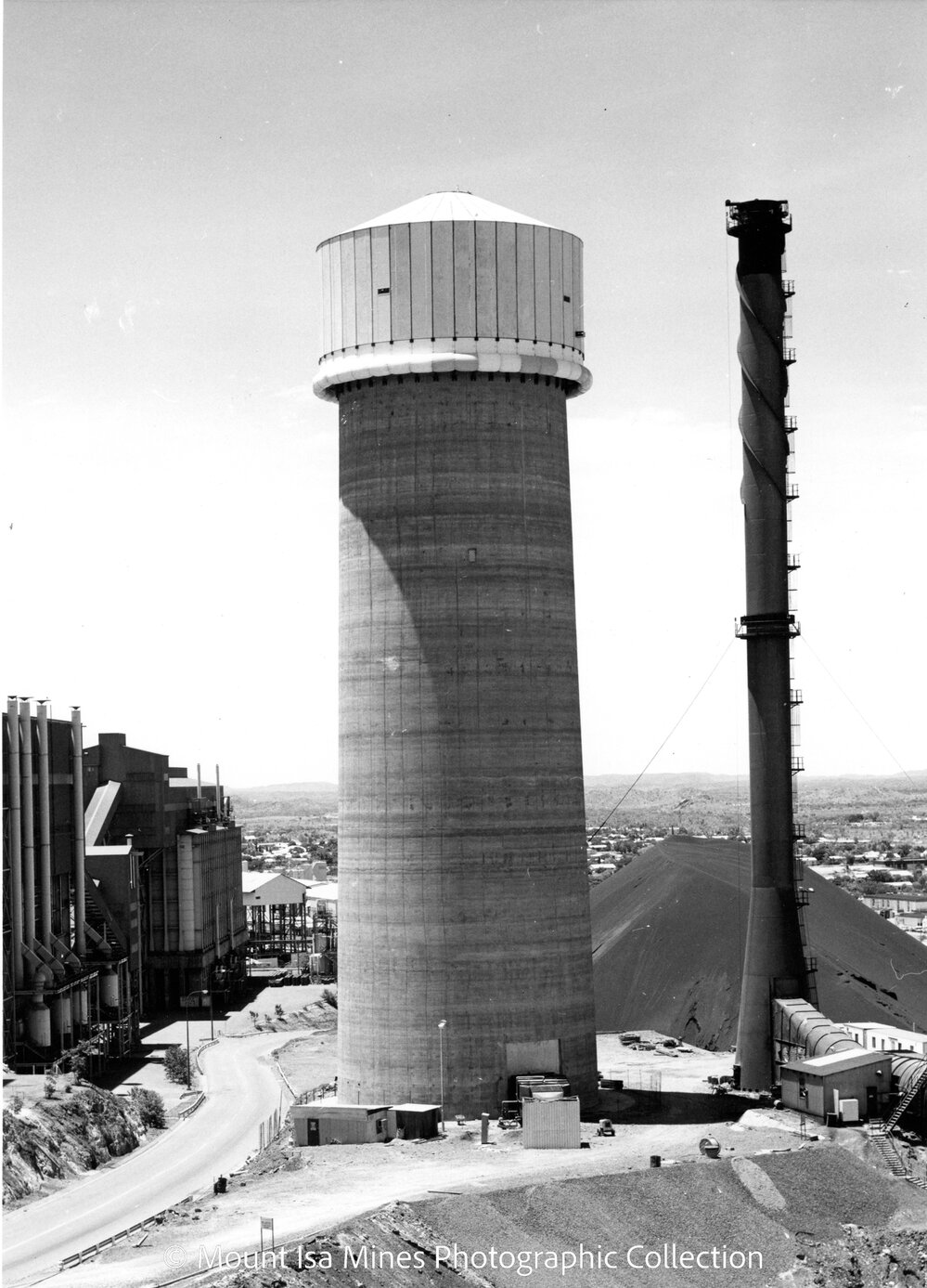 Lead Stack under construction, Mount Isa Mines, c.1978