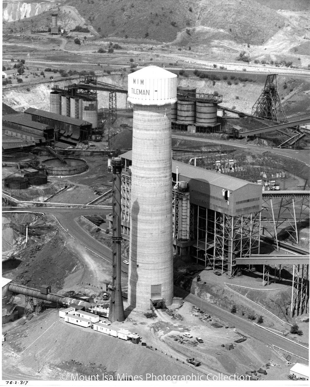 Lead Stack under construction, Mount Isa Mines, February 1978