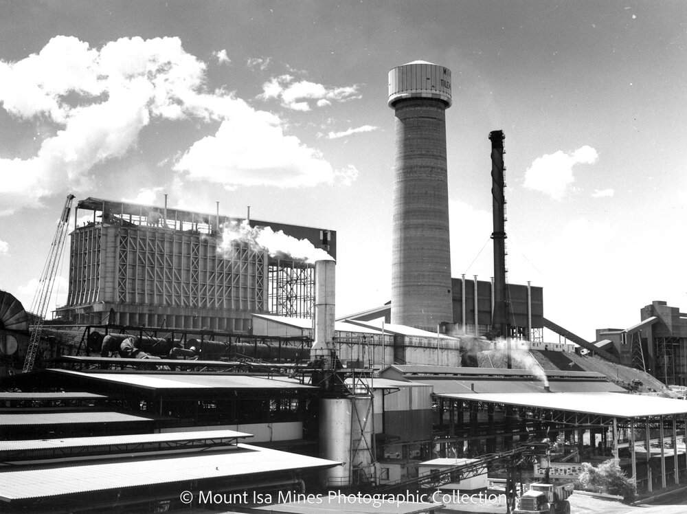 Lead Stack under construction, Mount Isa Mines, February 1978