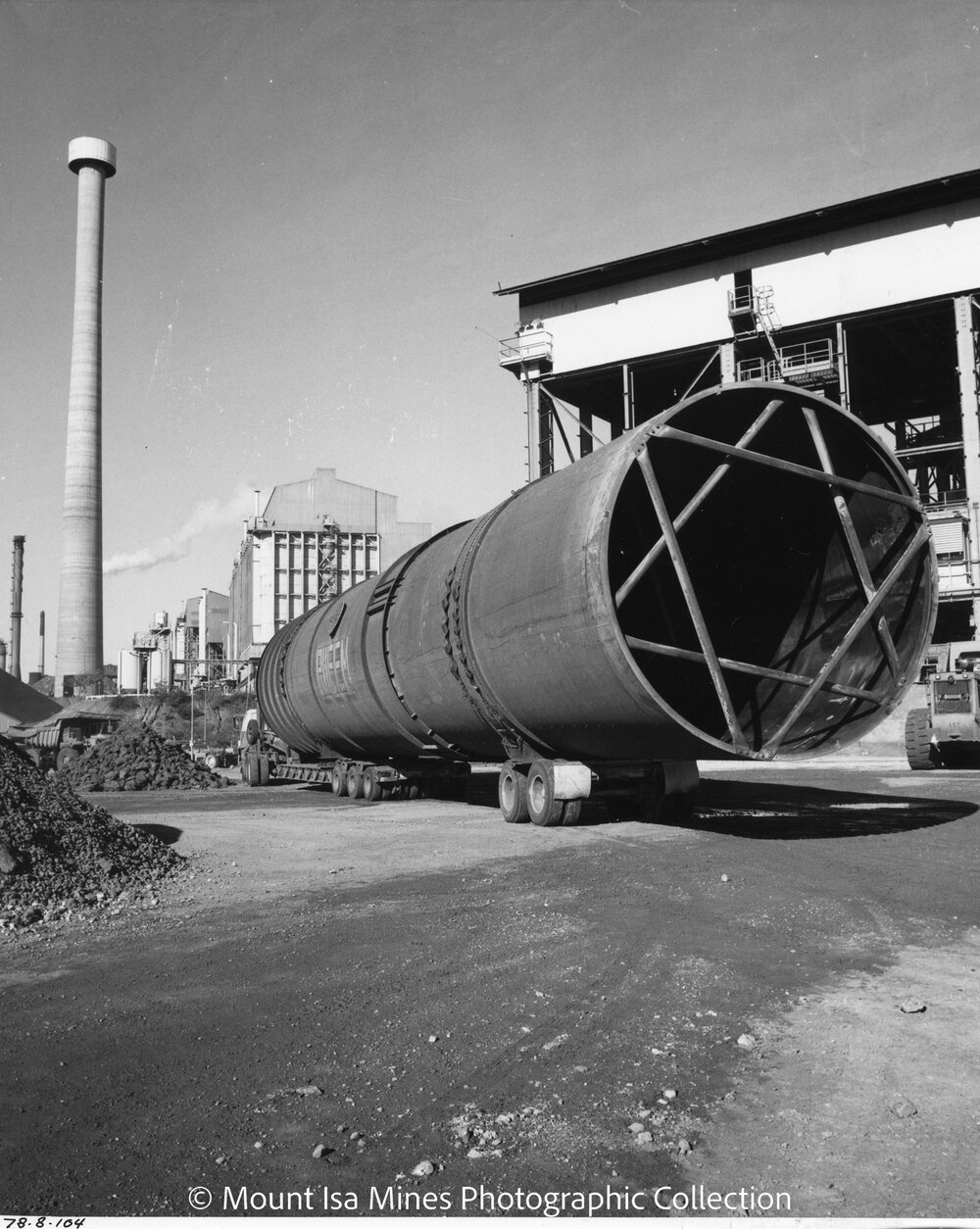 Lead Stack under construction, Mount Isa Mines, August 1978