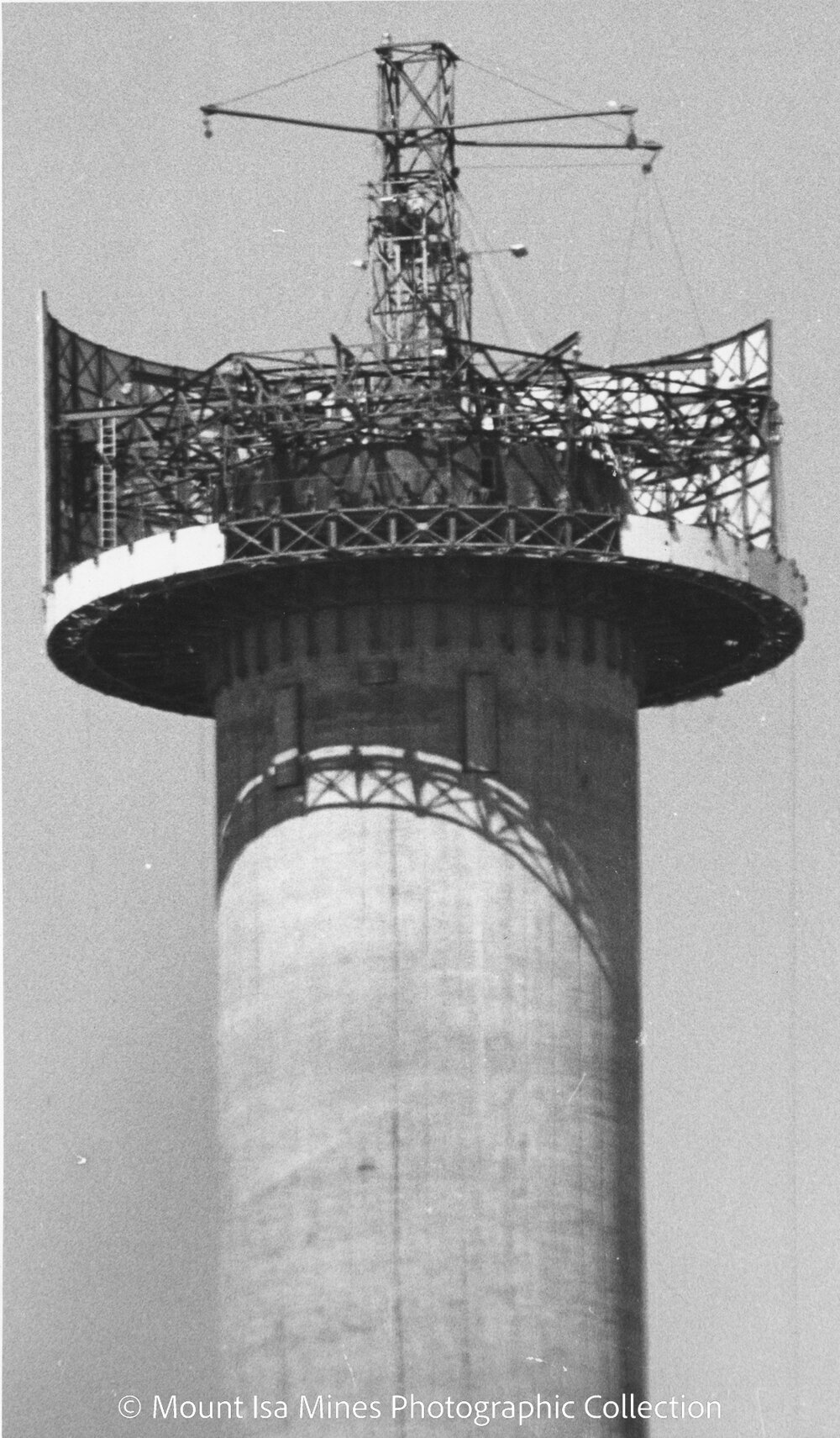 Lead Stack under construction, Mount Isa Mines, September 1978