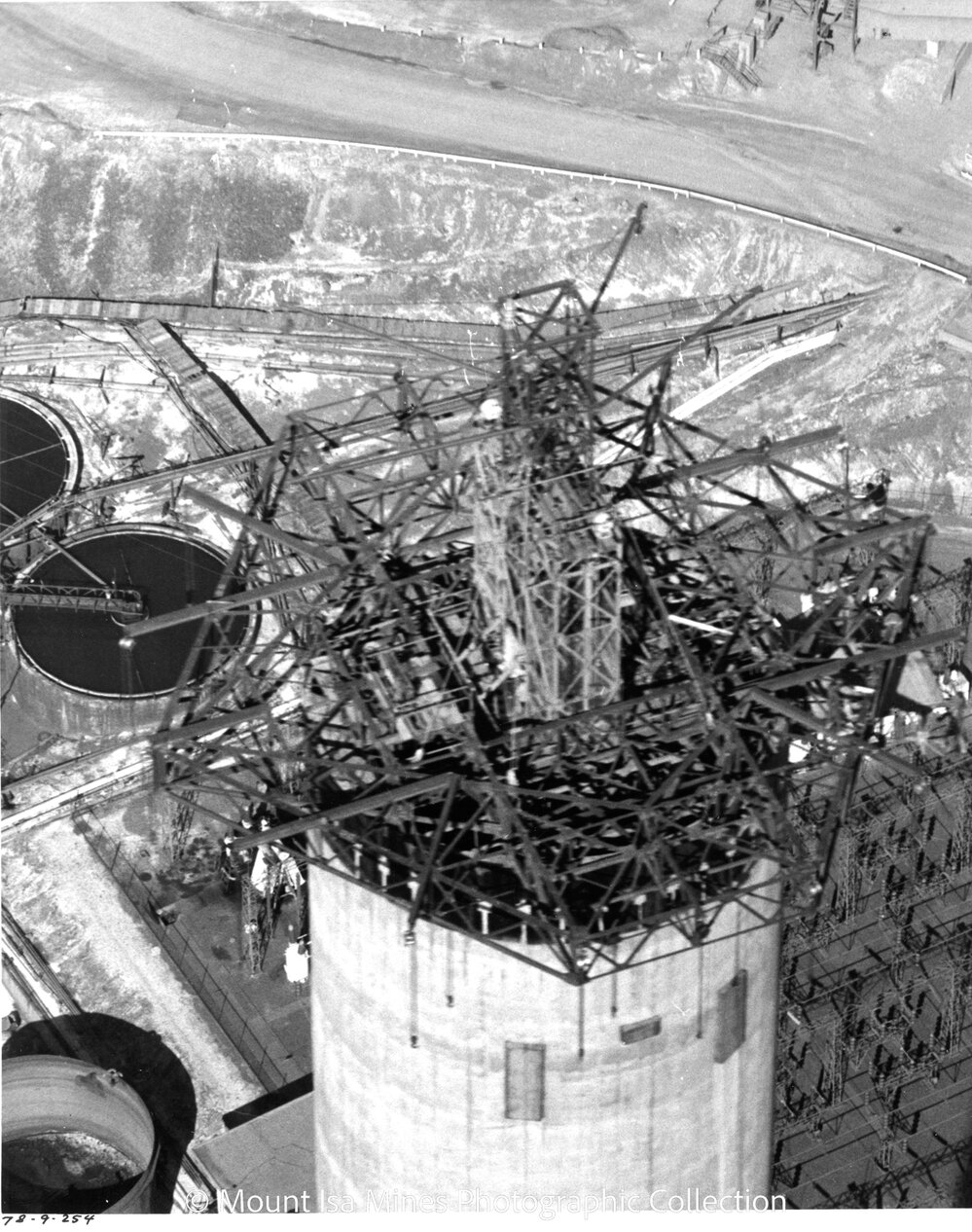 Lead Stack under construction, Mount Isa Mines, September 1978