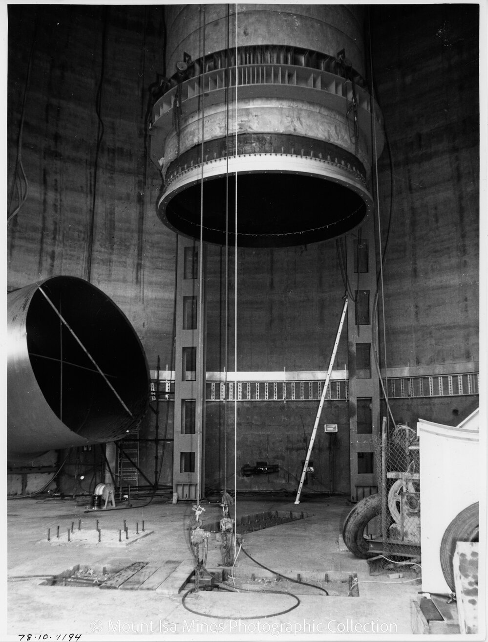 Lead Stack under construction, Mount Isa Mines, October 1978