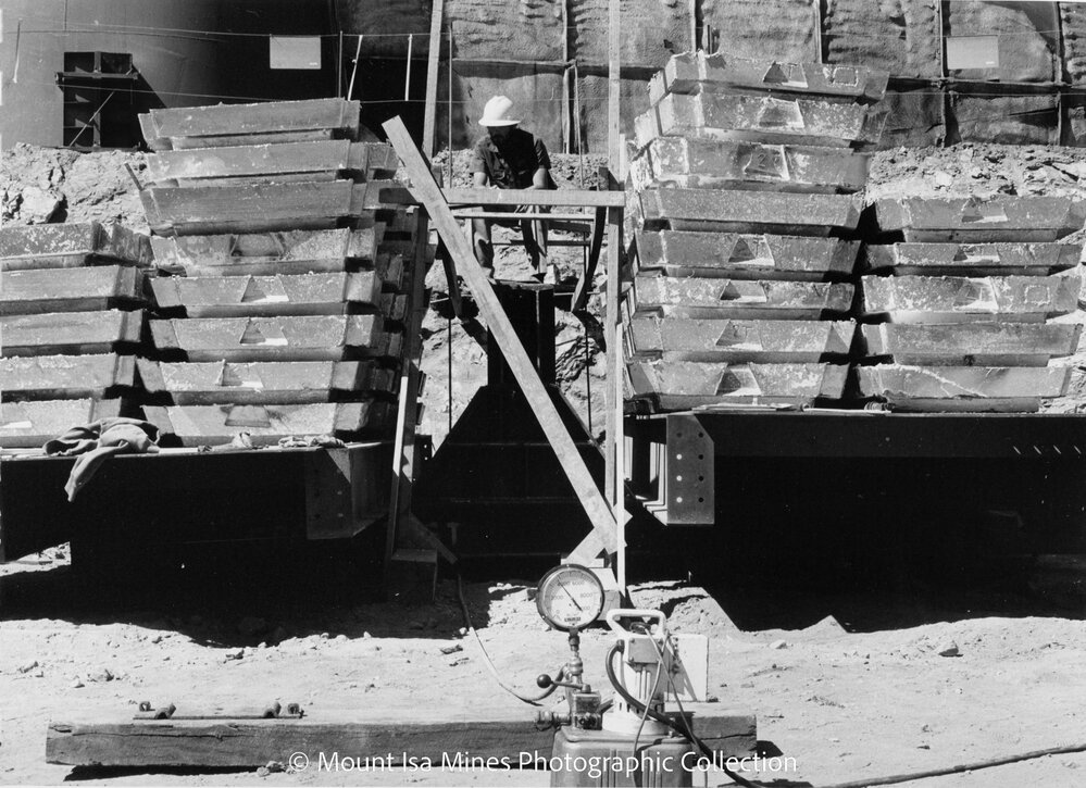 Lead Stack under construction, Mount Isa Mines, August 1977