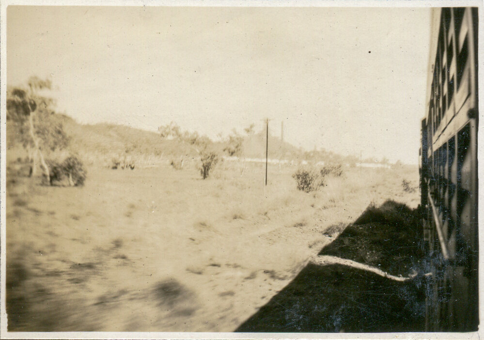 Approaching Mount Isa by train, c.1933