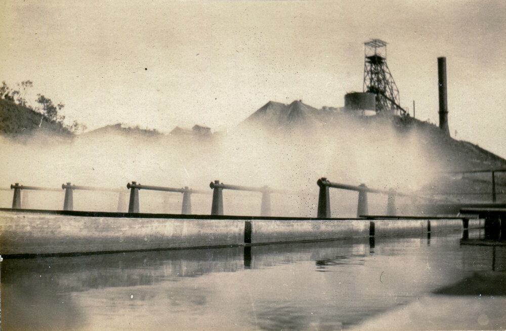Cooling ponds for condensors at Mines Power Station, Mount Isa Mines, c.1933