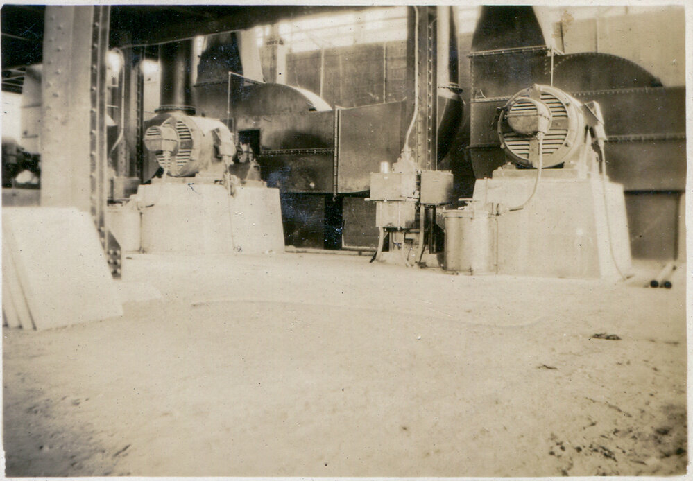 Exhaust fans for Dwight and Lloyd Sinter Plant machines, Mount Isa Mines, c.1930