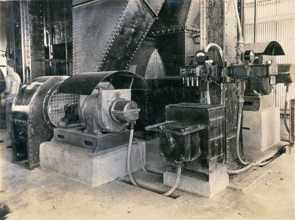 Forced draft fans at Mines Power Station, Mount Isa Mines, c.1931