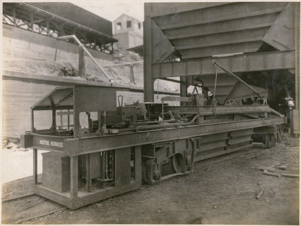 Furnace charge car at lead smelter, Mount Isa Mines, c.1931