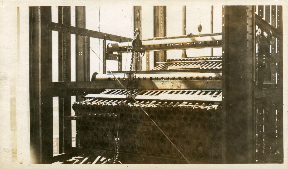 Installing boiler tubes at Mines Power Station Expansion, Mount isa Mines, c.1936