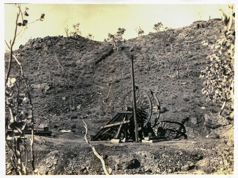 No 2 Ore Shaft sheave wheel, Mount Isa Mines, c.1938