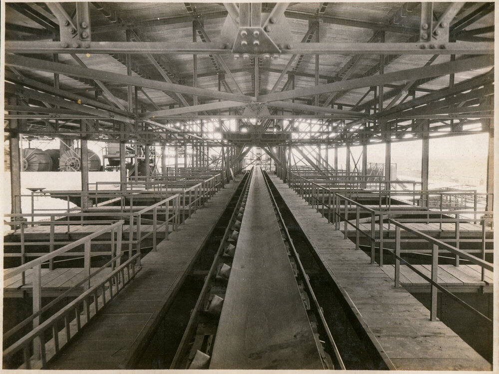 No 3 Conveyor at top of Lead Smelter, Mount Isa Mines, December 1930