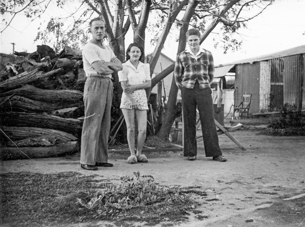 Jack and Josey Bowen and Len Boland, c.1950