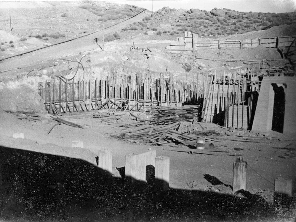 New Crushing Plant foundations, Mount Isa Mines, c.1950