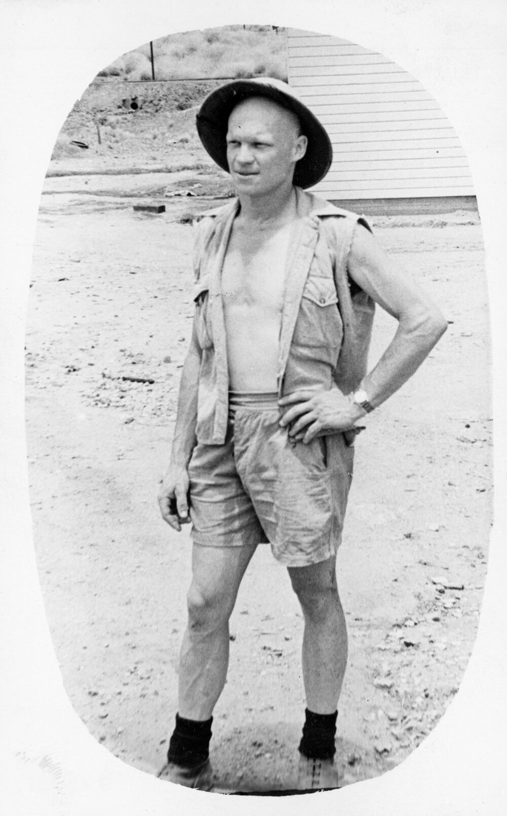 Peter Laurisen as an electrical assistant in electrical construction, c.1950