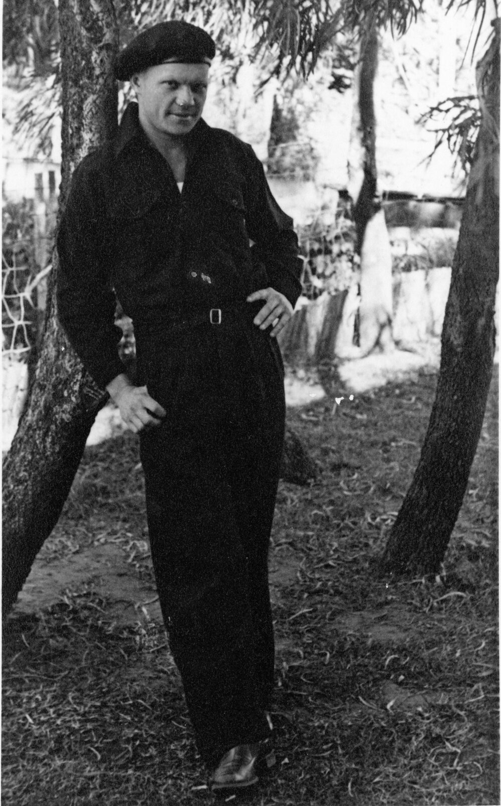 Peter Laurisen in fireman's uniform, December 1952