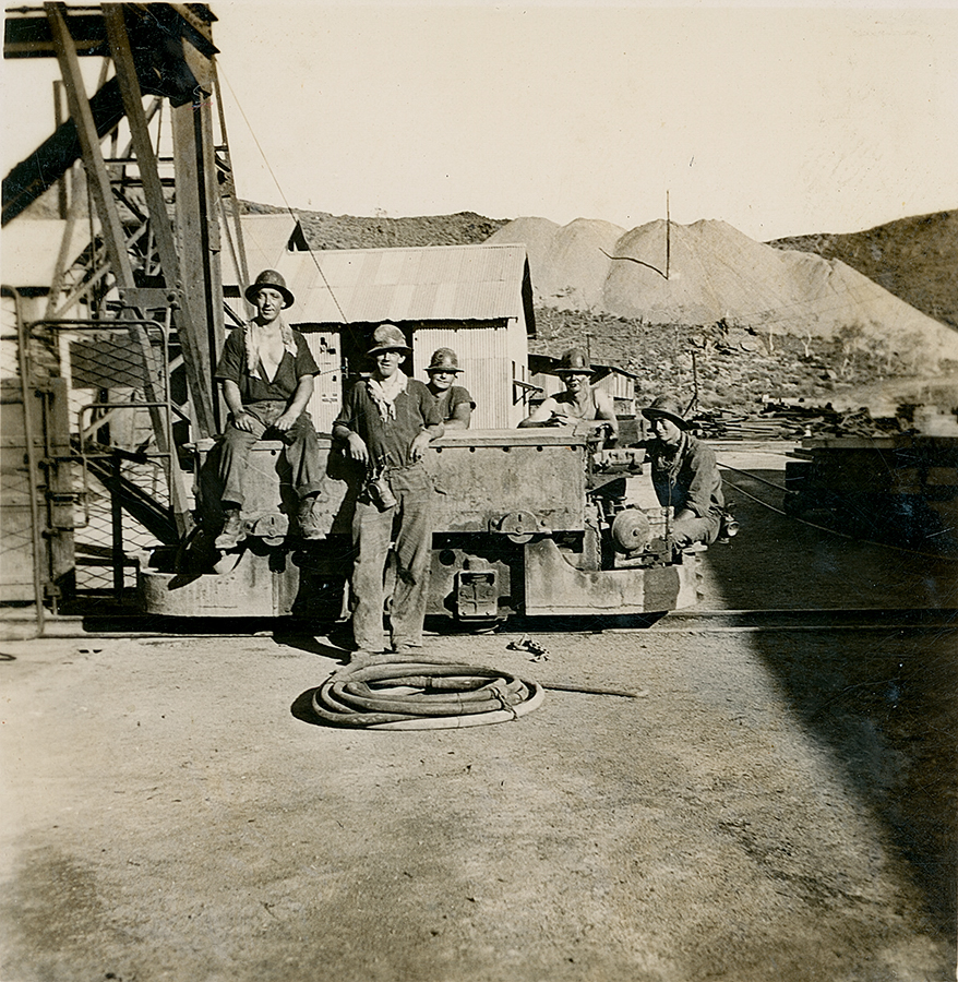Braceman and crew at Man and Supply area, Mount Isa Mines