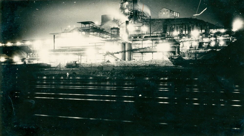Looking towards Smelter and Power Station at night