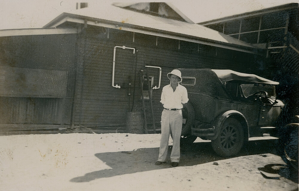 Man and car at Mess and Kitchen Mineside 