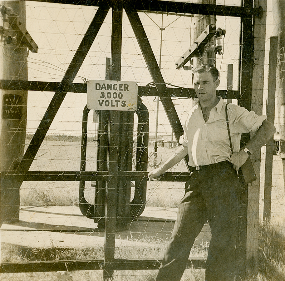 Man at town low voltage supply 