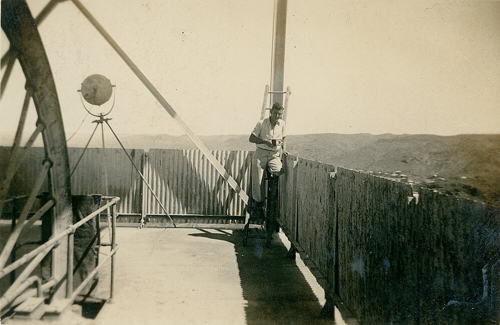 Photographer at Urquhart Shaft Headframe, c.1949 