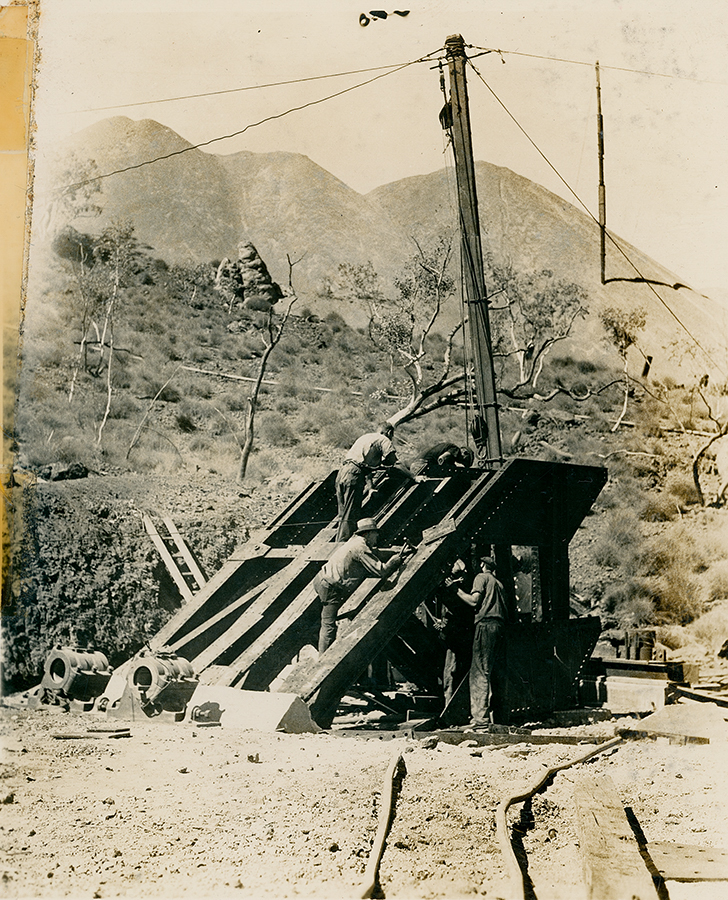 Structure for Sheave Wheels No 2 Ore Shaft construction 