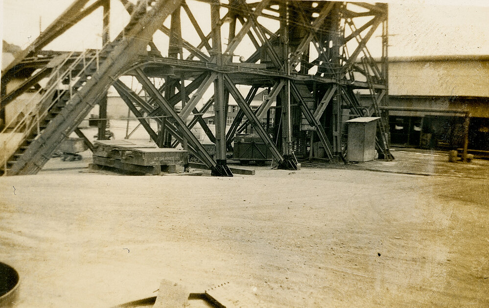 Surface Area looking SW Man and Supply Headframe 