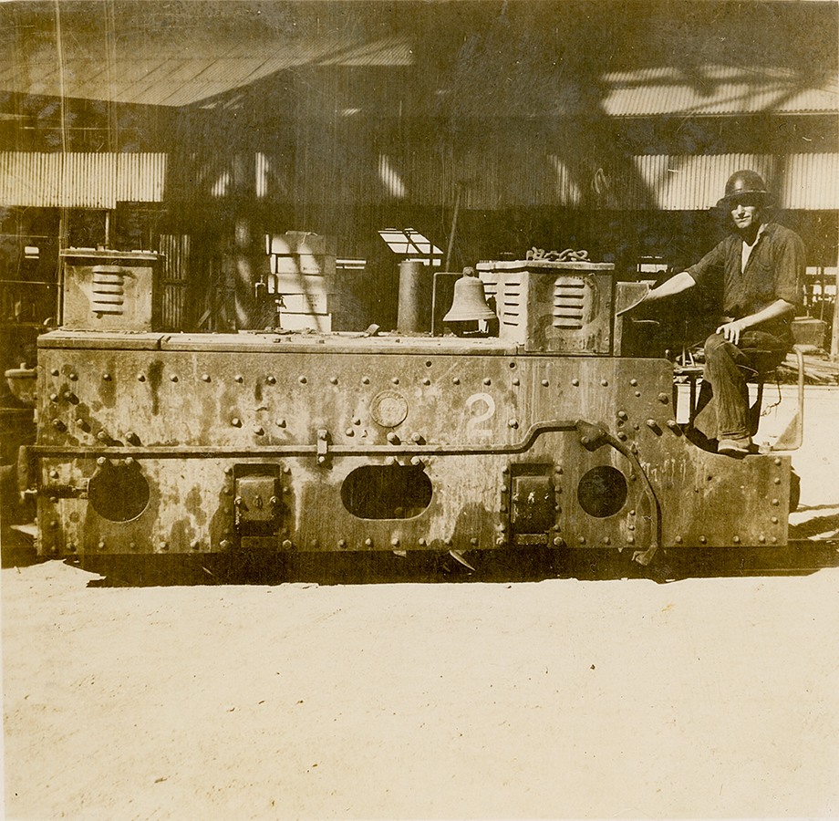 Surface battery mule near Tool Sharpening Shop, Mount Isa Mines