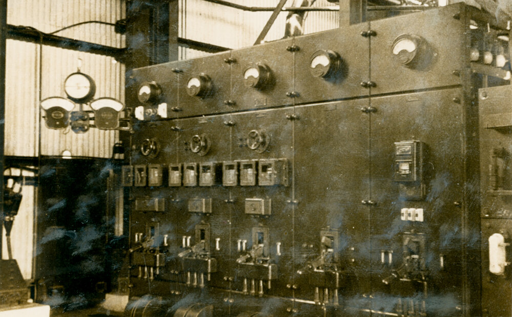 Switchboard for temporary generators, Man and Supply postcard 