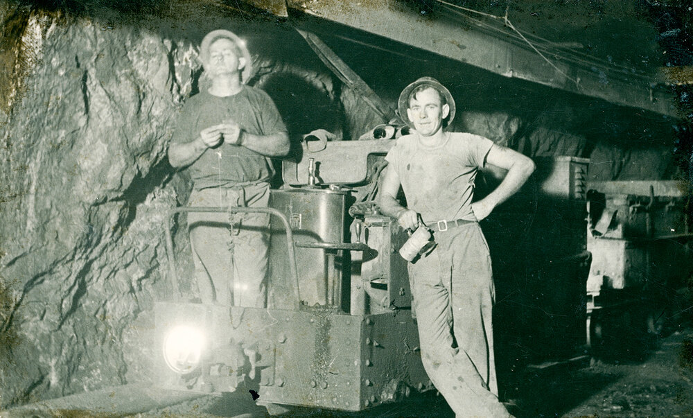 Trolley mule underground, Mount Isa Mines