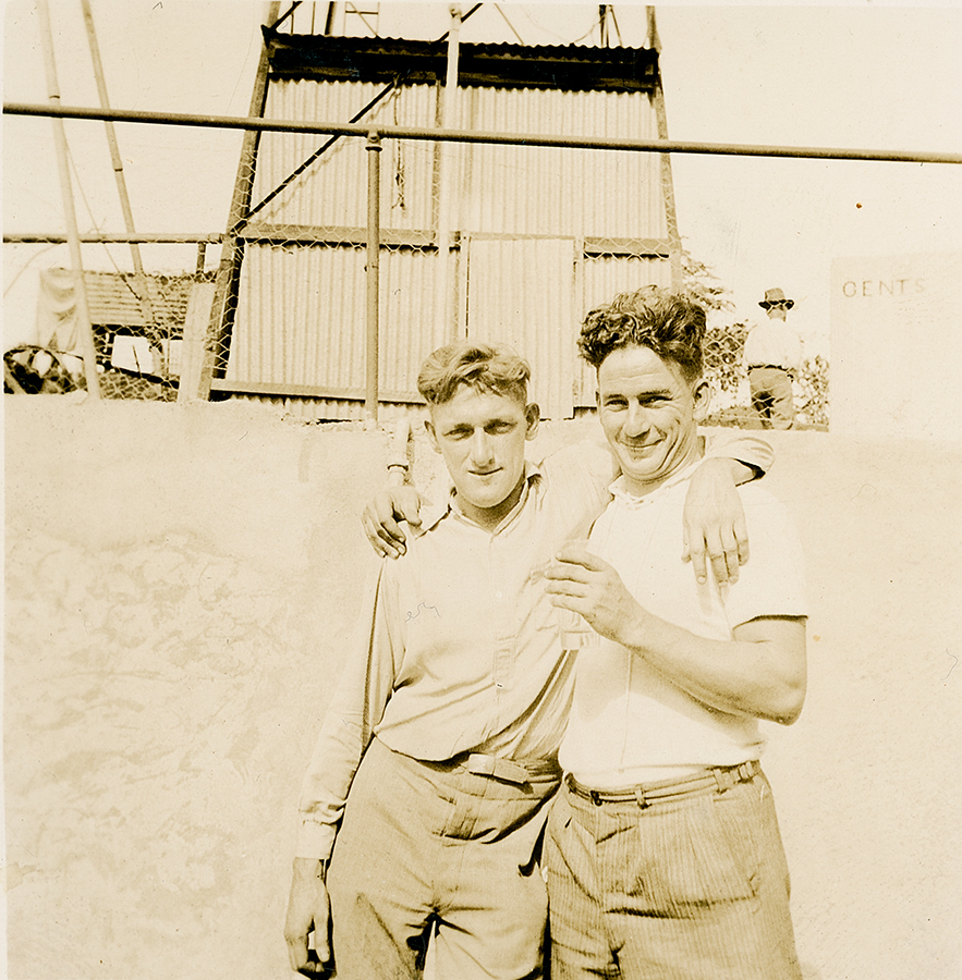 Two men having a beer at The Isa Hotel, Mount Isa City
