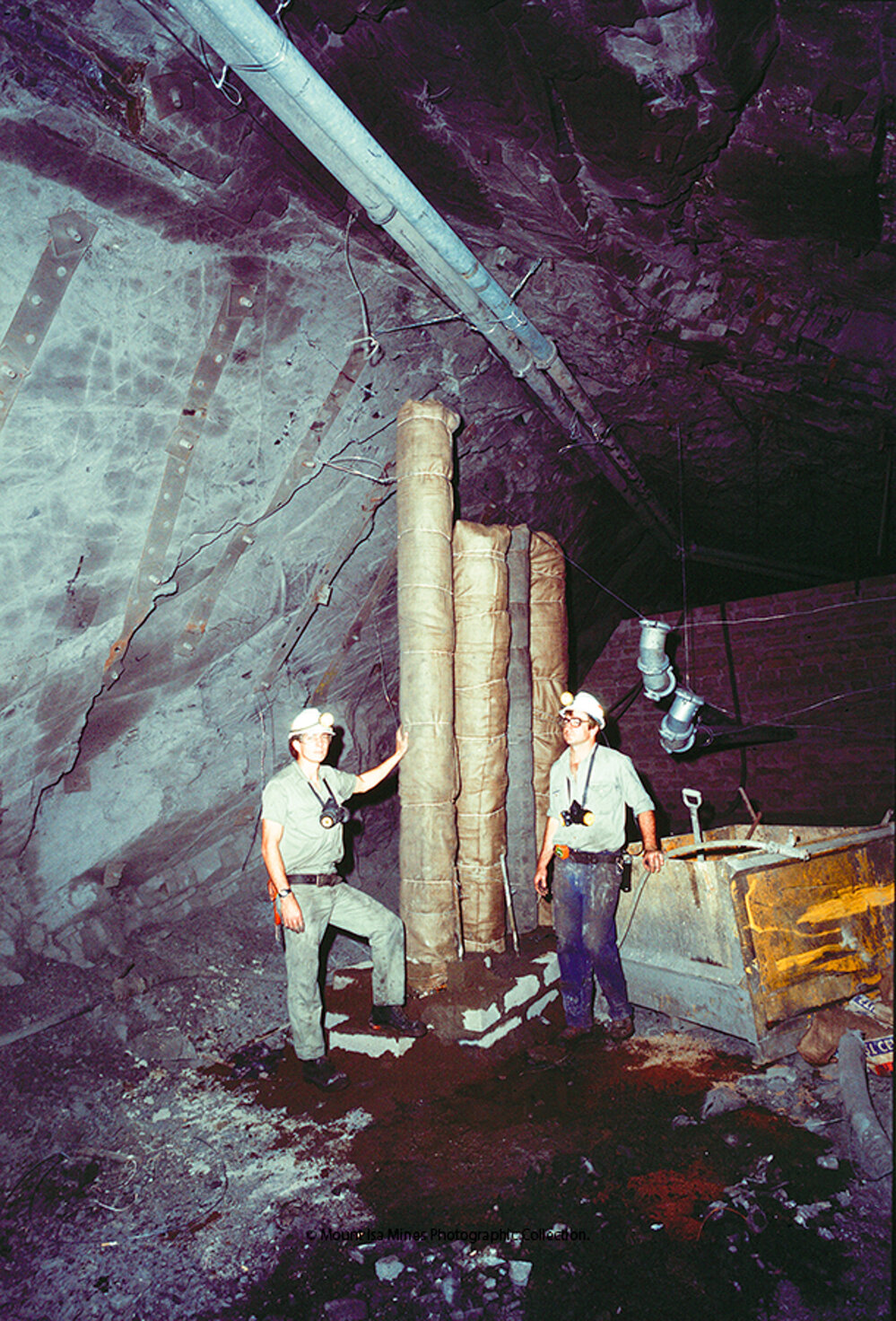 Fill towers in lead mine, Mount Isa Mines, c.1980s