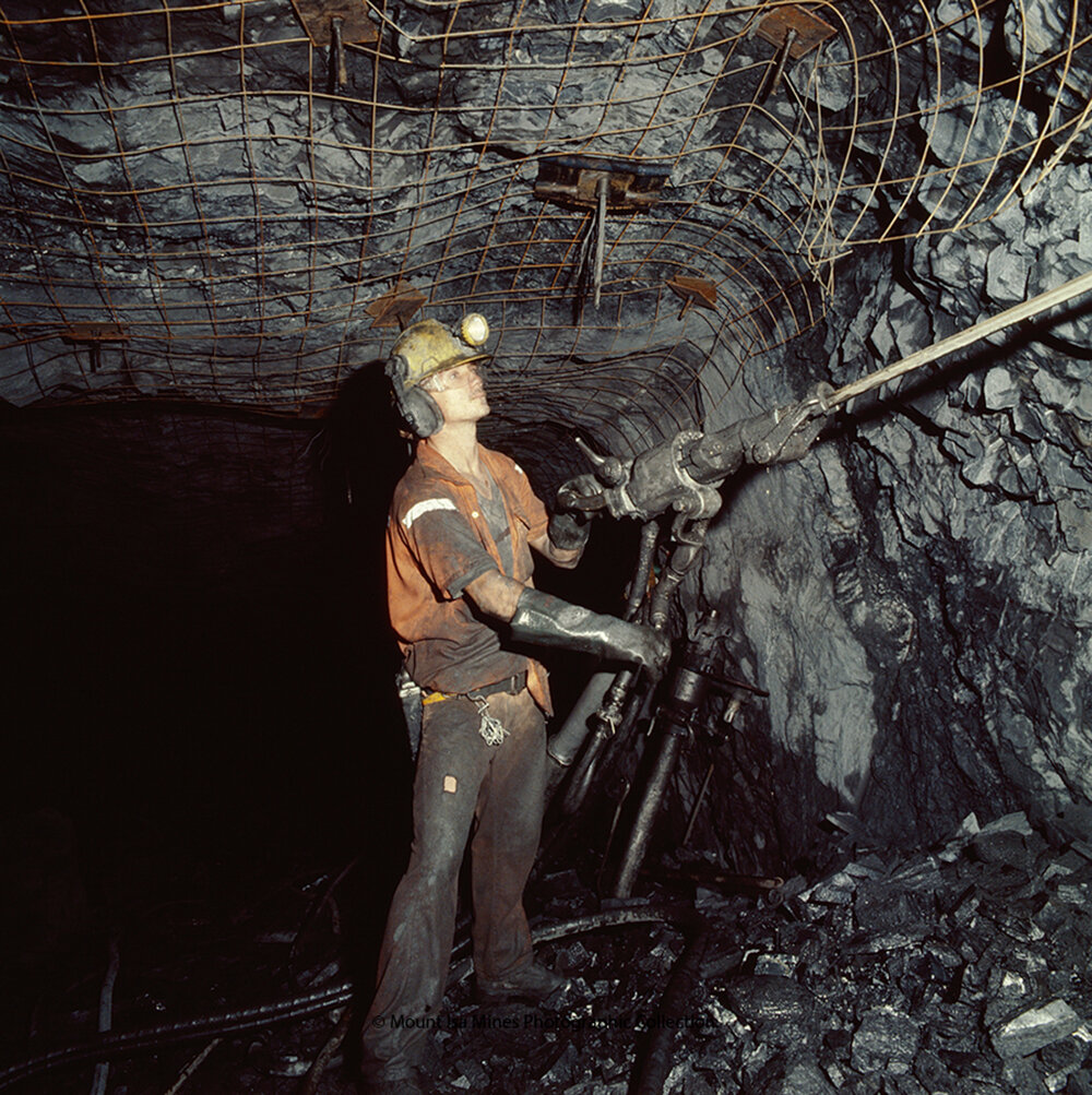 Hand drilling in lead mine, Mount Isa Mines, December 1989
