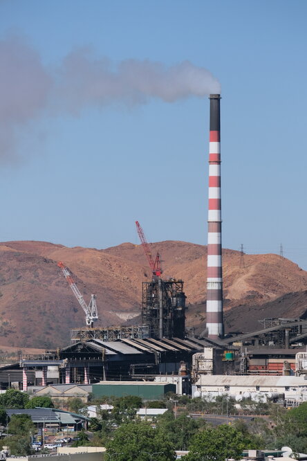 Copper smelter and stack, Mount Isa Mines, December 2021
